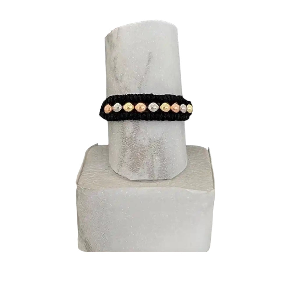 Anillo de oro 18K tejido ajustable y 3 tonos Ref: A4