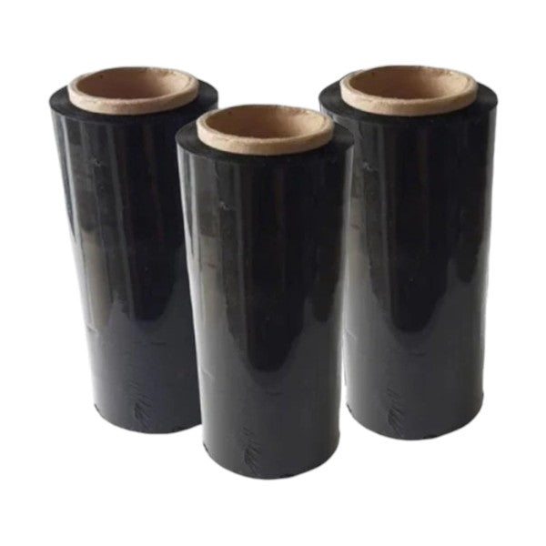 Paquete x3 Rollos film vinipel strech 25 cm x 300 metros - Negro