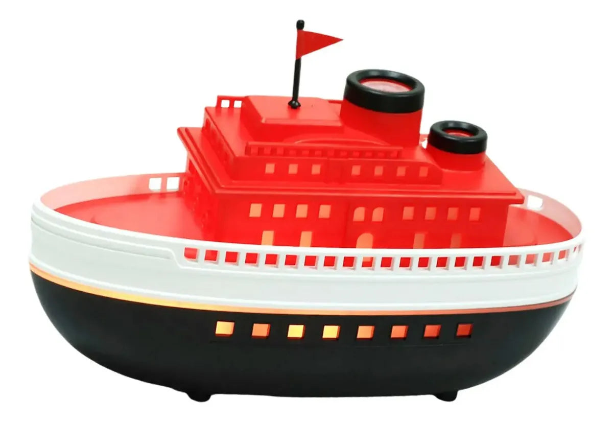 Difusor Humidificador Barco 300 ml estilo náutico con luces LED y vapor ultrasónico Blanco /Rojo /Negro