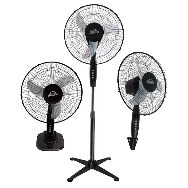 Ventilador Pedestal Negro 16 Hecrsf-16Bin 3 En 1 