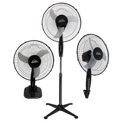 Ventilador Pedestal Negro 16 Hecrsf-16Bin 3 En 1 